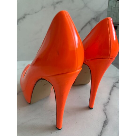LAS LOSLANDIEN Orange Platform Heels Size 39 / US 9 - Picture 3 of 12
